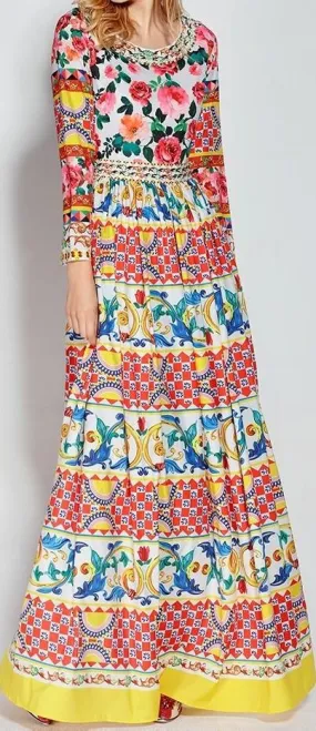 'Mambo' Print Gown