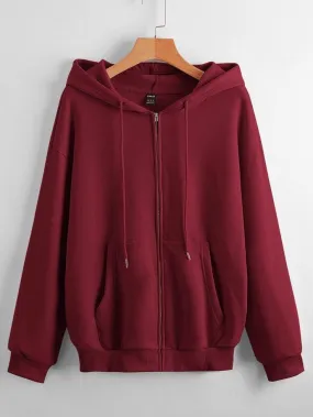 MAROON ZIPPER HOODIE