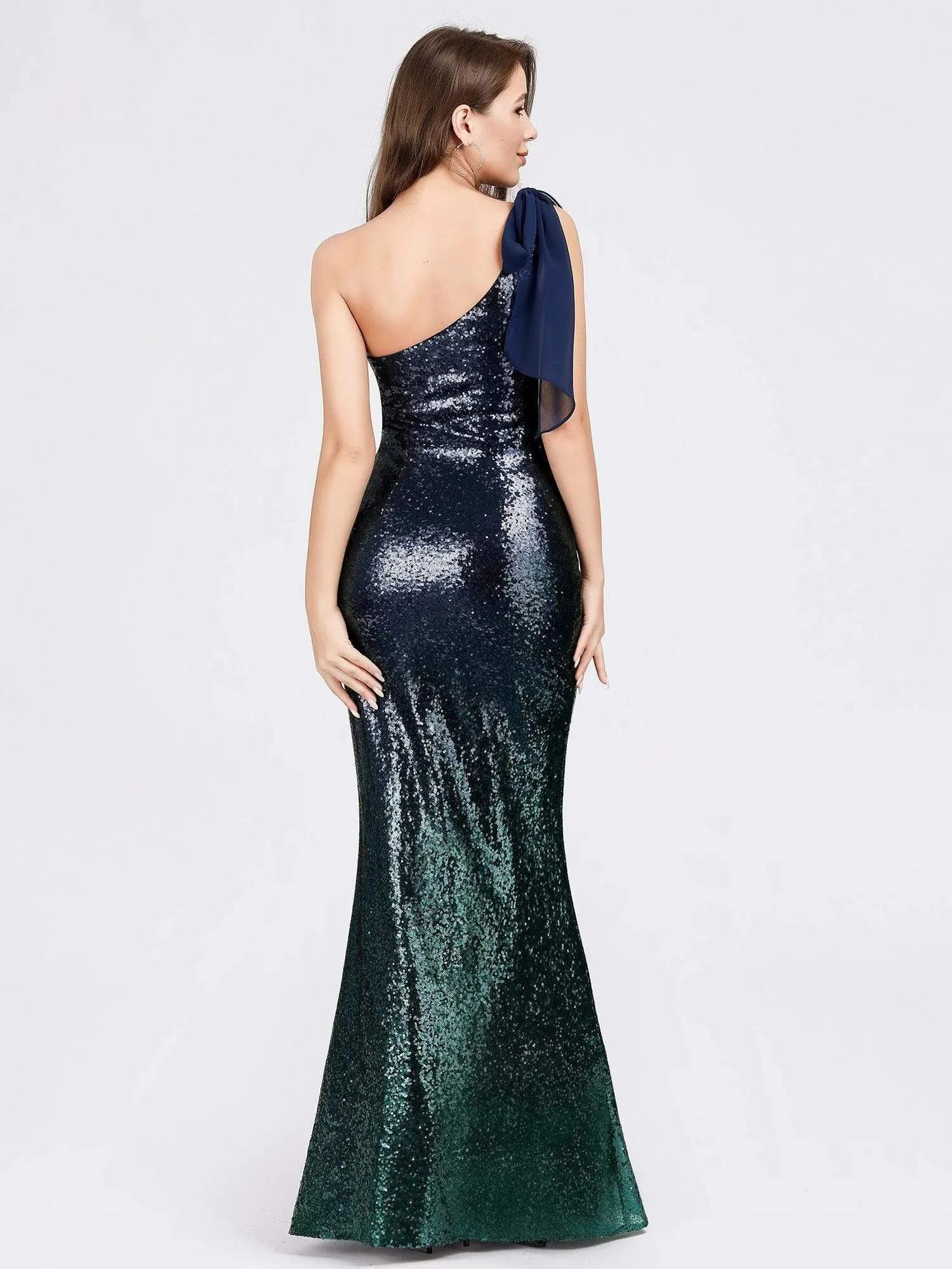 Maxi Long One Shoulder Sequin Evening Dresses for Party