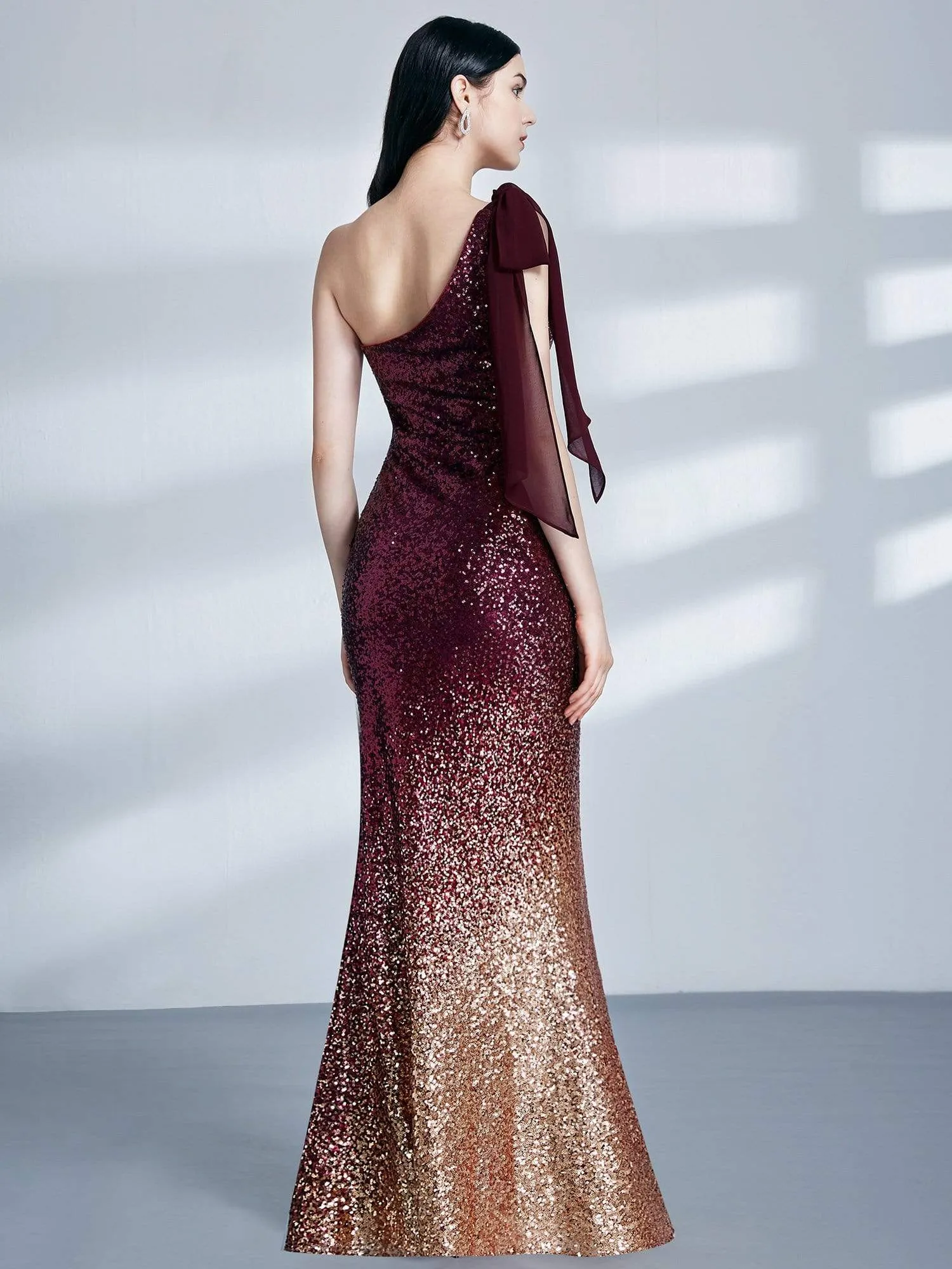 Maxi Long One Shoulder Sequin Evening Dresses for Party