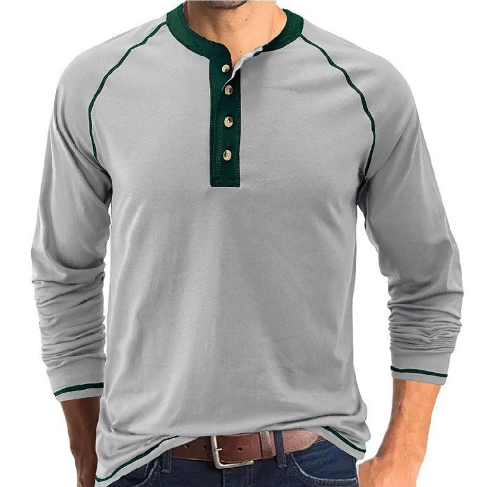 Men's Long Sleeve T-Shirt With Buttons