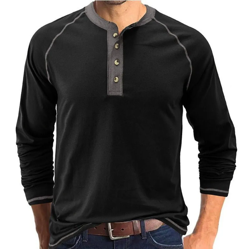 Men's Long Sleeve T-Shirt With Buttons