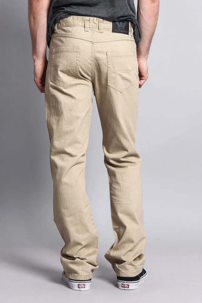 Men's Straight Fit Colored Denim Jeans (Khaki)