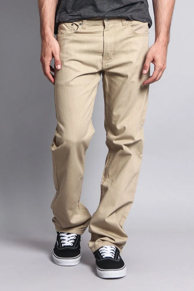 Men's Straight Fit Colored Denim Jeans (Khaki)