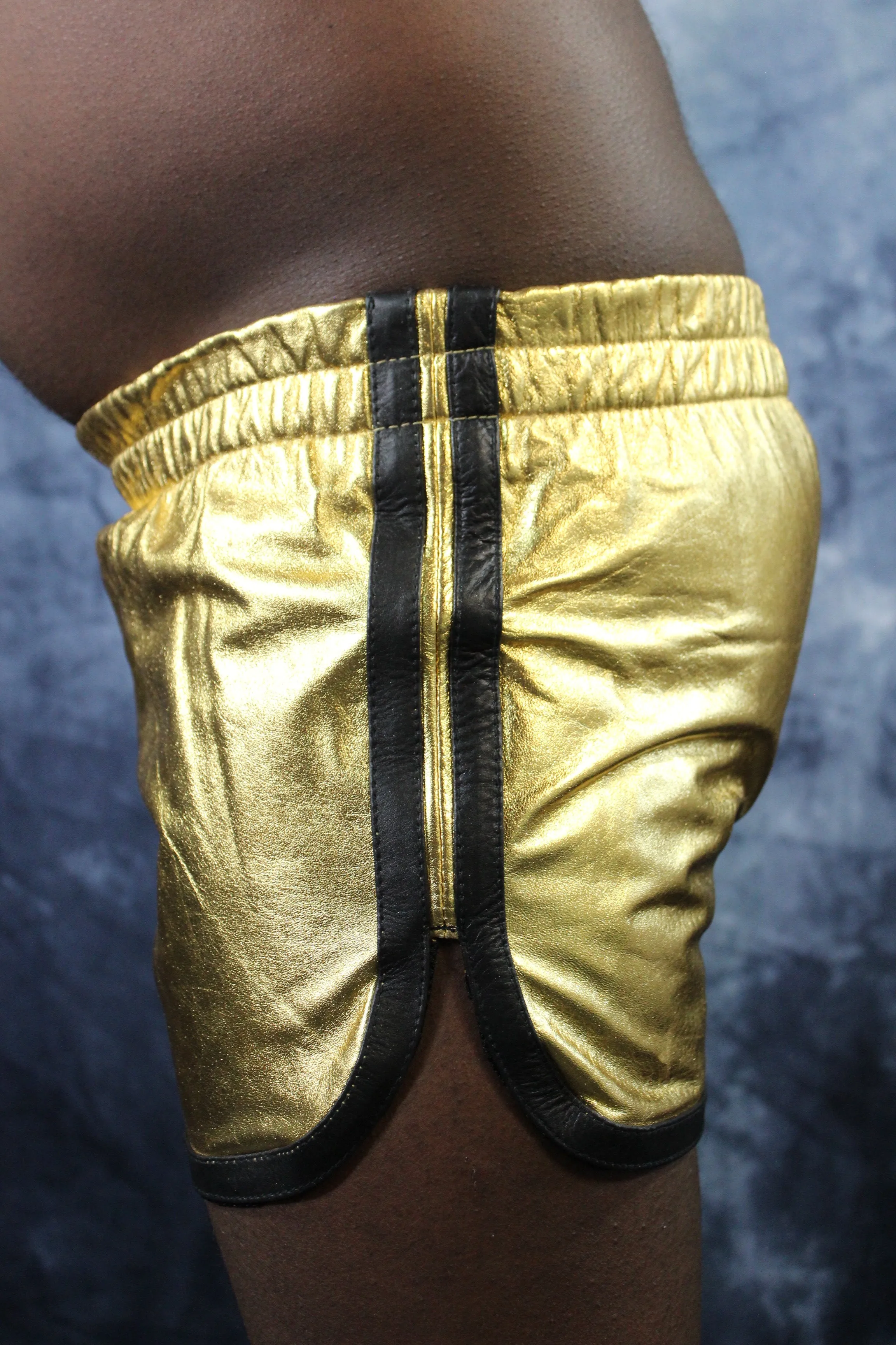 OnF Booty Shorts in Gold with Black