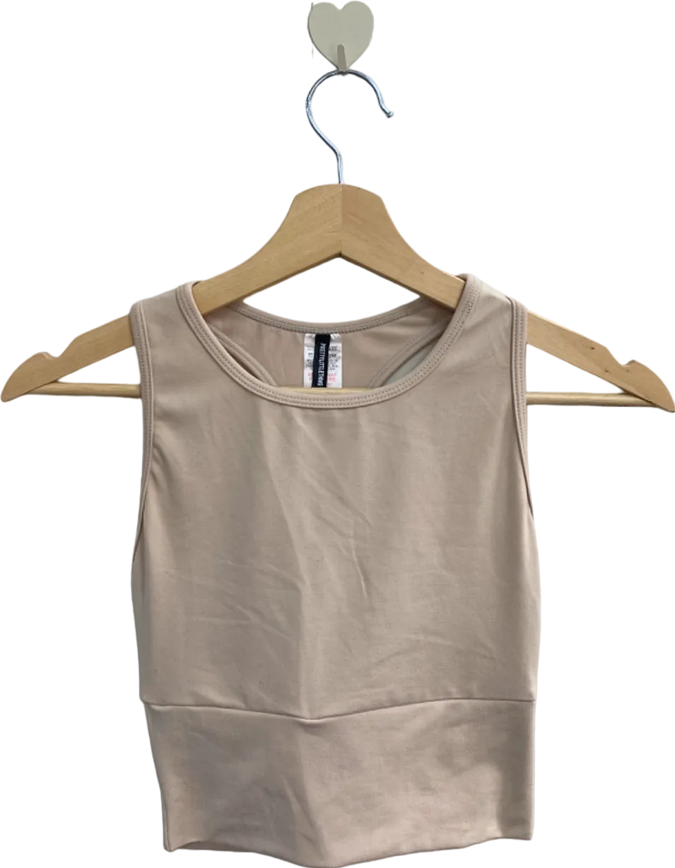 PrettyLittleThing Beige Racerback Crop Top Size 6