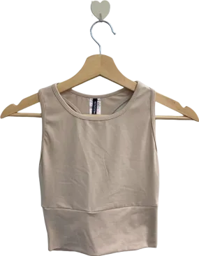 PrettyLittleThing Beige Racerback Crop Top Size 6