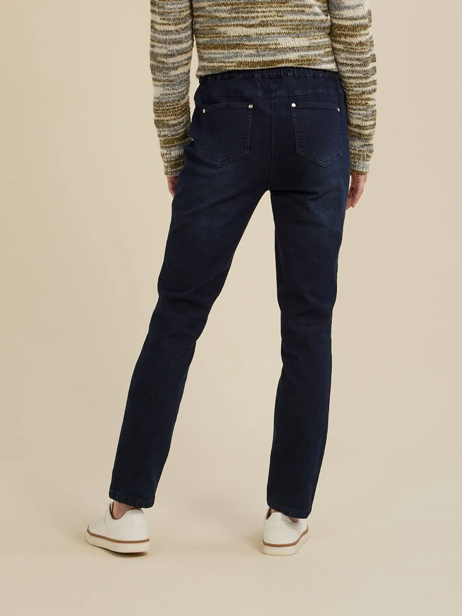 PULL ON DARK WASH JEAN