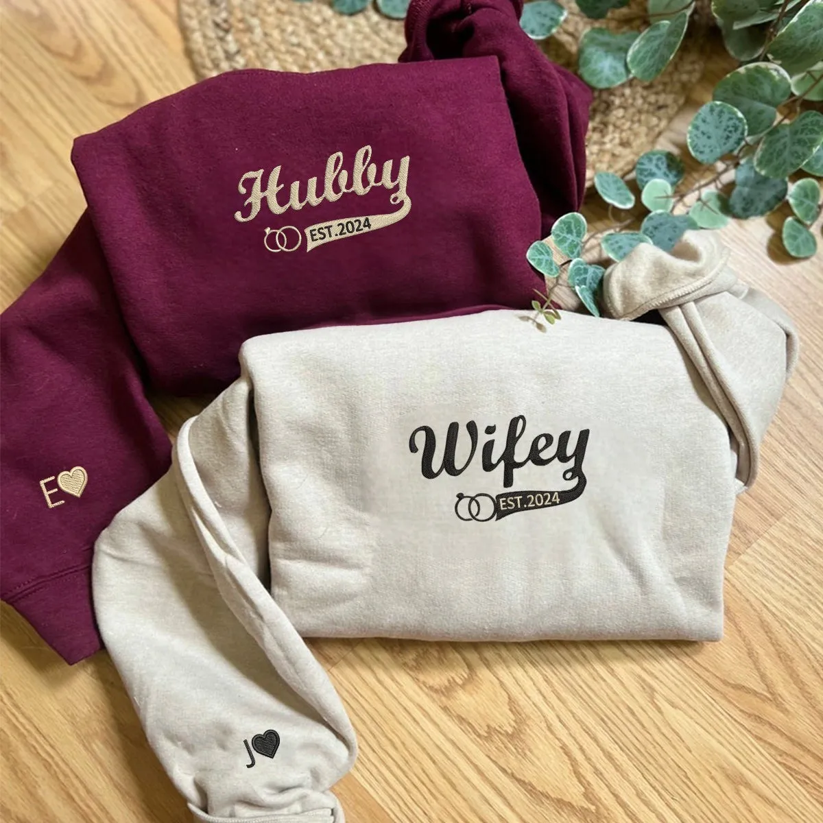 "Hubby and Wifey Anniversary" Custom Hoodies - Personalized Anniversary Gifts For Couples