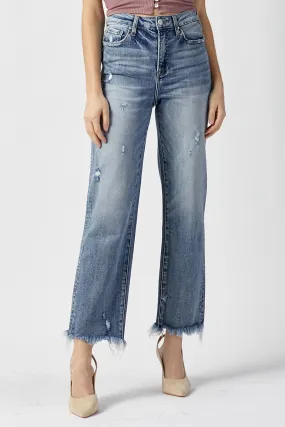 RISEN HIGH RISE STRAIGHT LEG JEANS