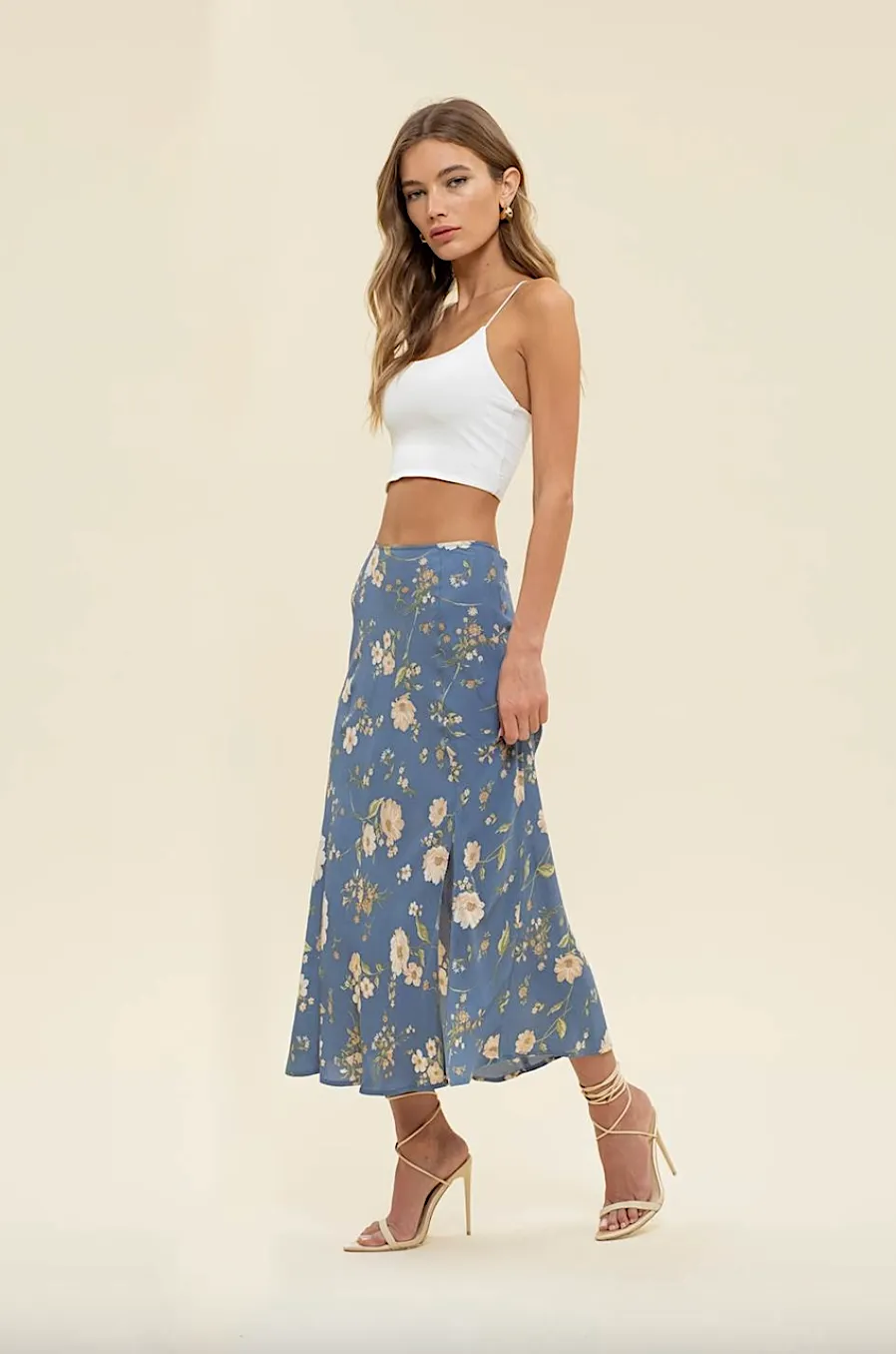 sarah floral midi skirt