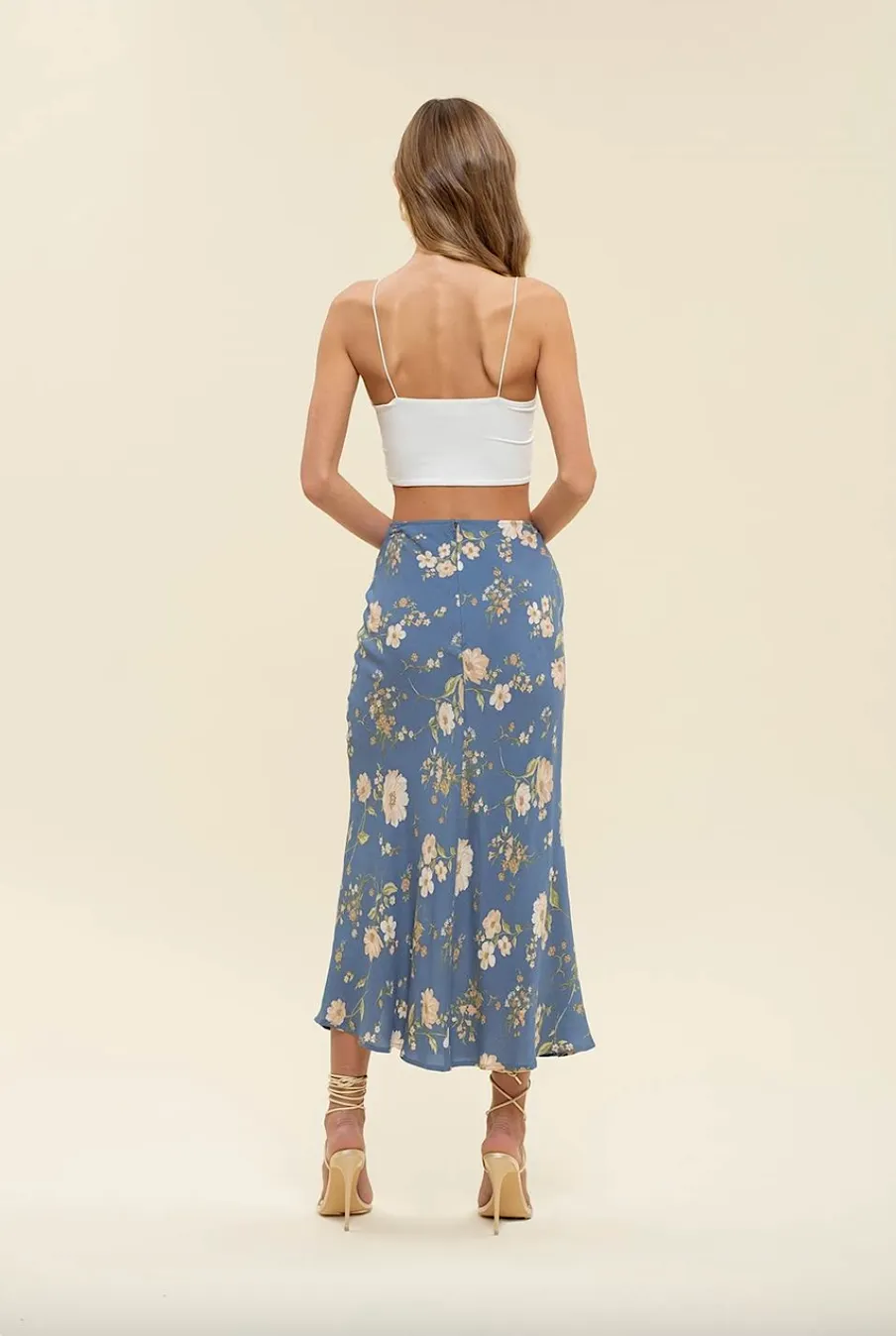 sarah floral midi skirt