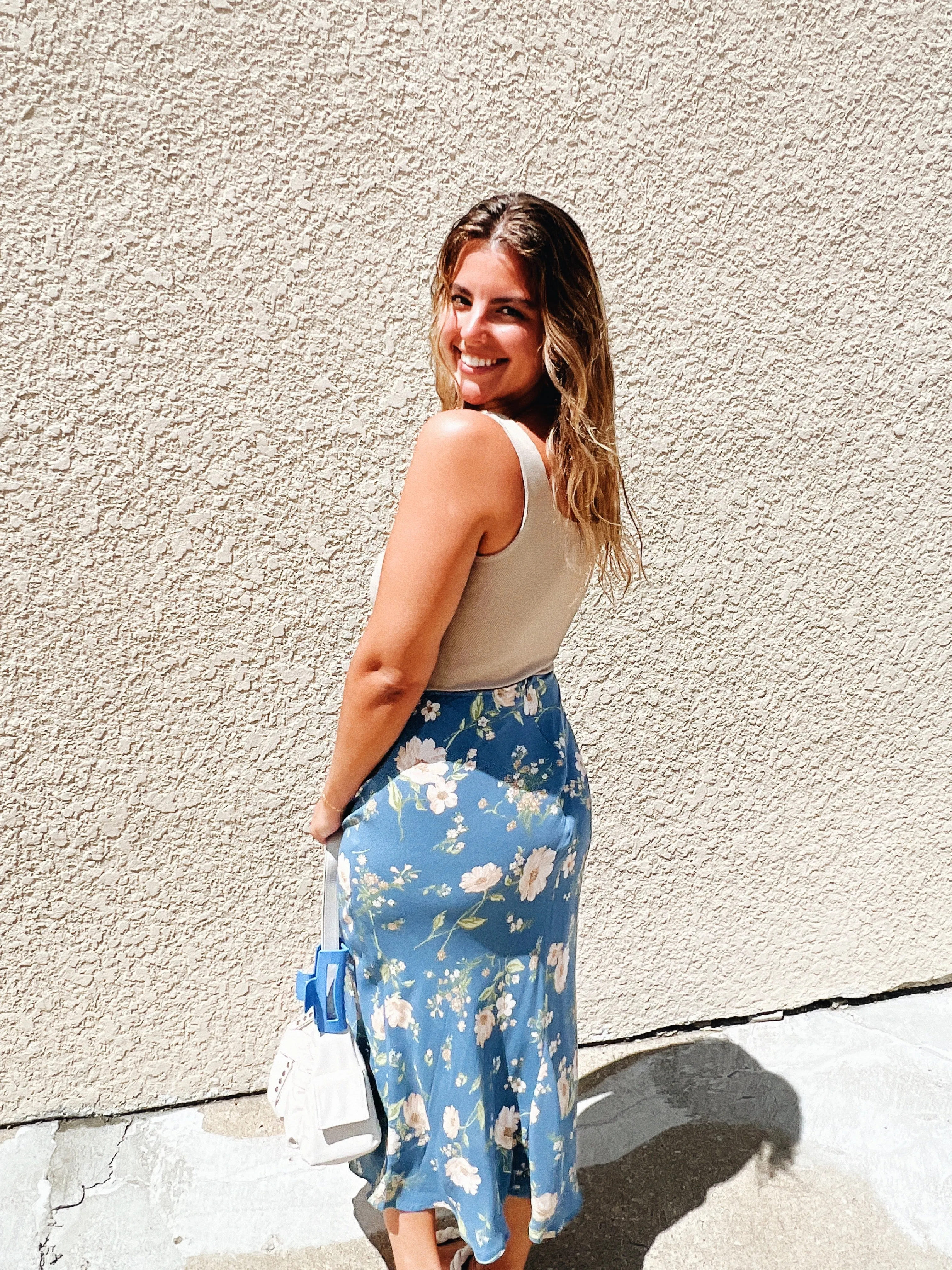 sarah floral midi skirt