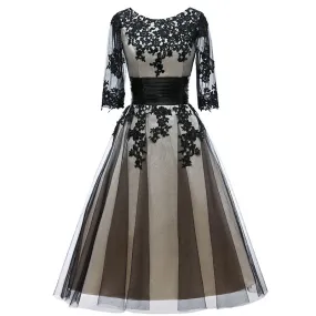 sd-hk Black Prom Long Sleeve Women Maxi Gowns