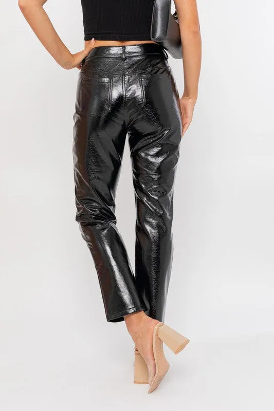 Shiny Gloss Faux Leather Pants