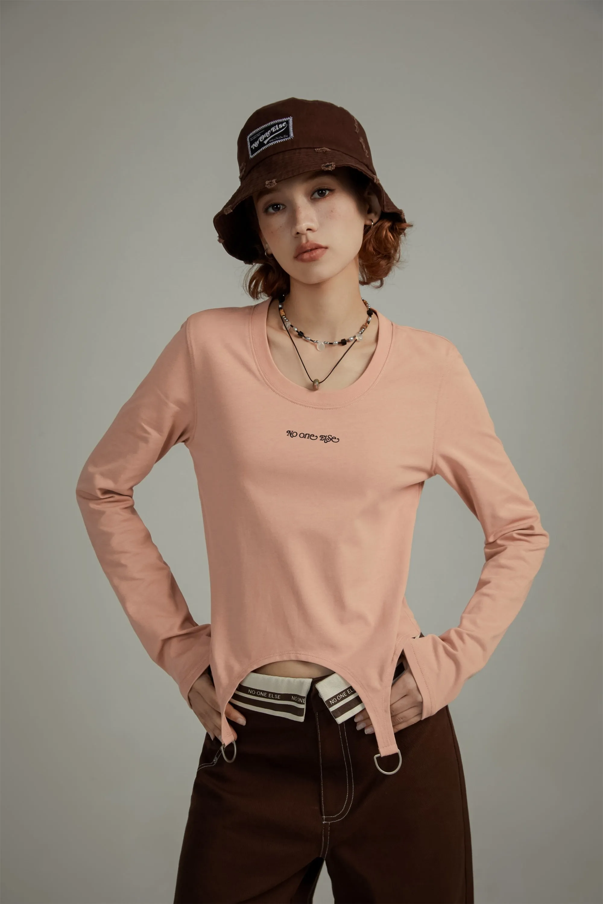 Simple Unbalanced Long Sleeve T-Shirt