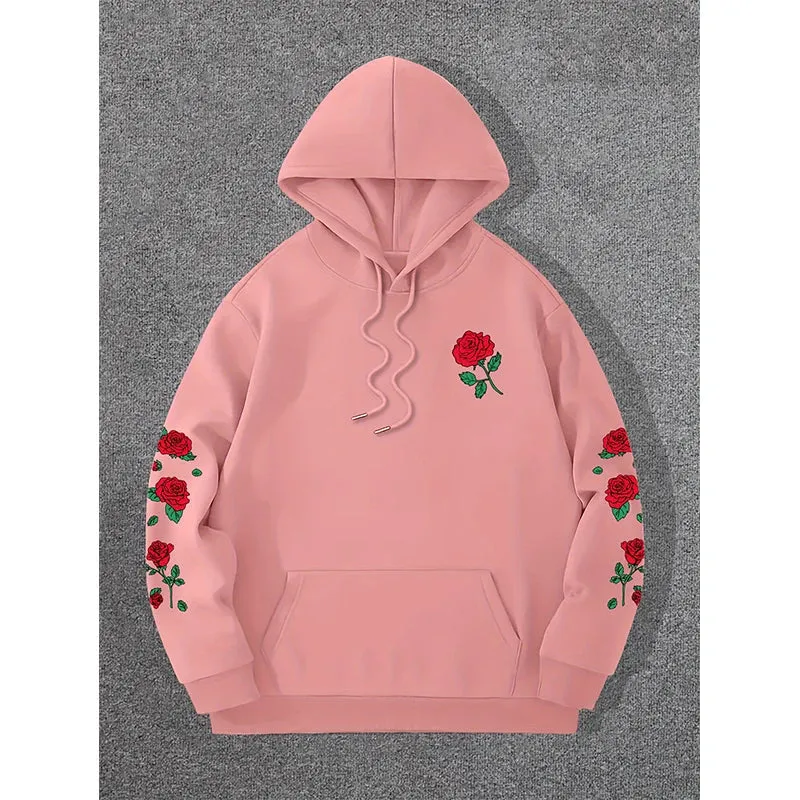 SPORTLAND Floral Embroidered Hoodie - Unisex