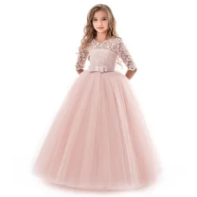 Stylish Sweet Girls' Lace Ball Gowns With Embroidery