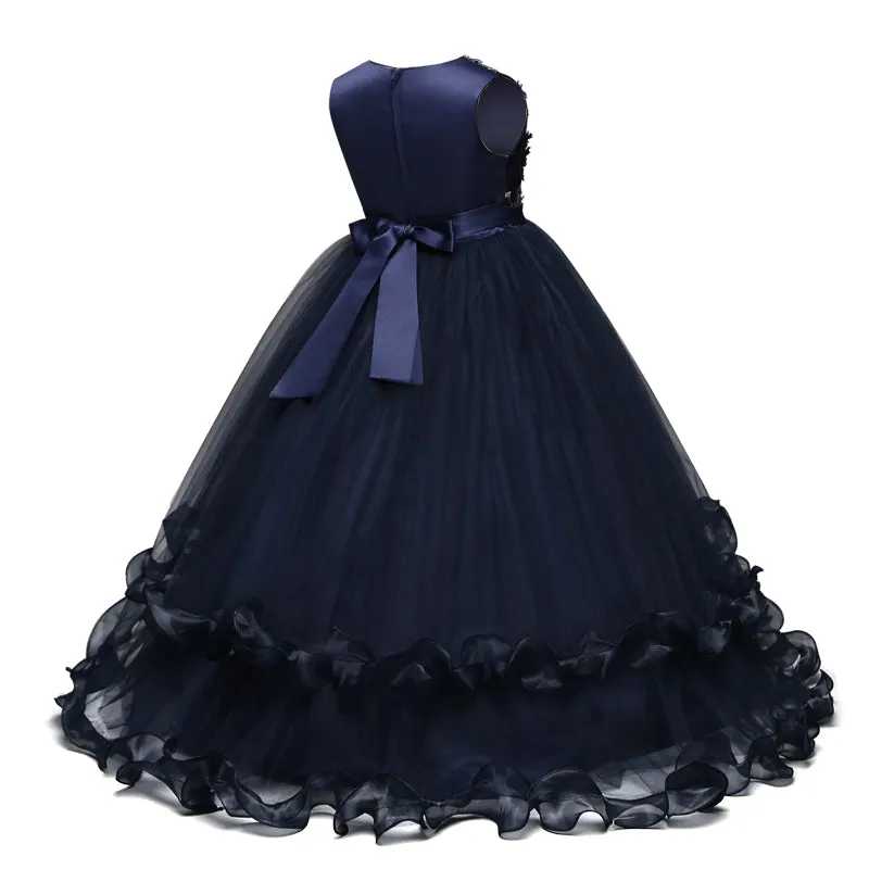 Stylish Sweet Girls' Lace Ball Gowns With Embroidery