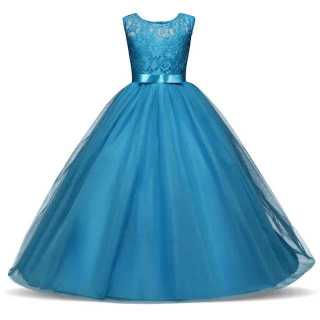 Stylish Sweet Girls' Lace Ball Gowns With Embroidery