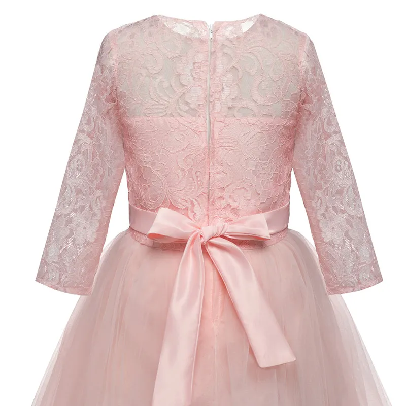 Stylish Sweet Girls' Lace Ball Gowns With Embroidery