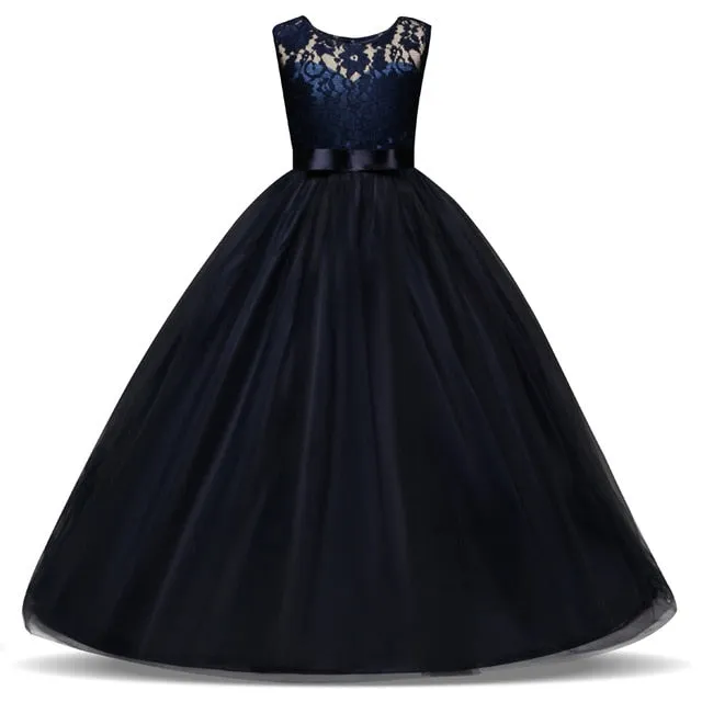 Stylish Sweet Girls' Lace Ball Gowns With Embroidery