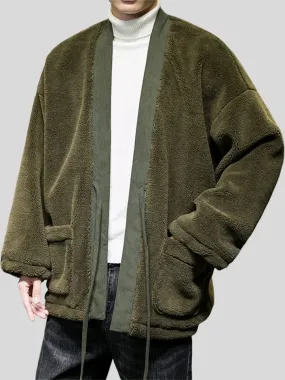 Stylish Windproof Warm Corduroy Fluffy Coat for Men