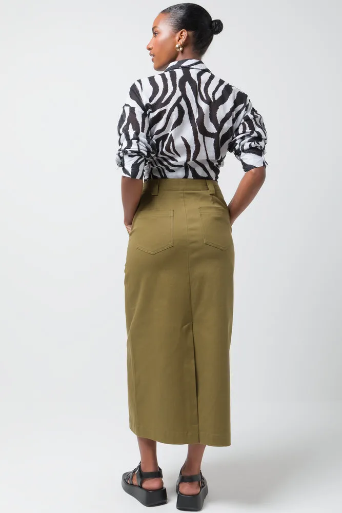 Utility Twill Skirt Green