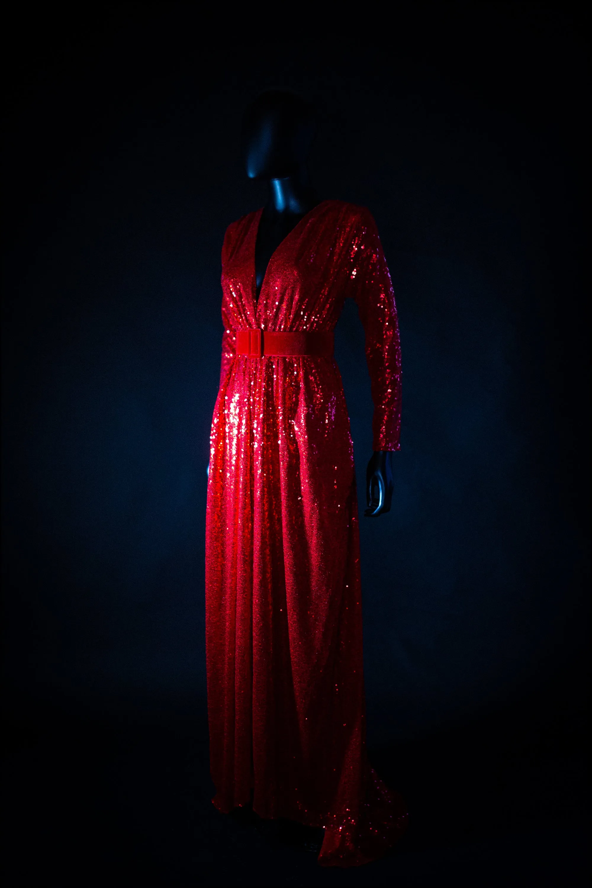 Vampess - Red Sequin Maxi Gown