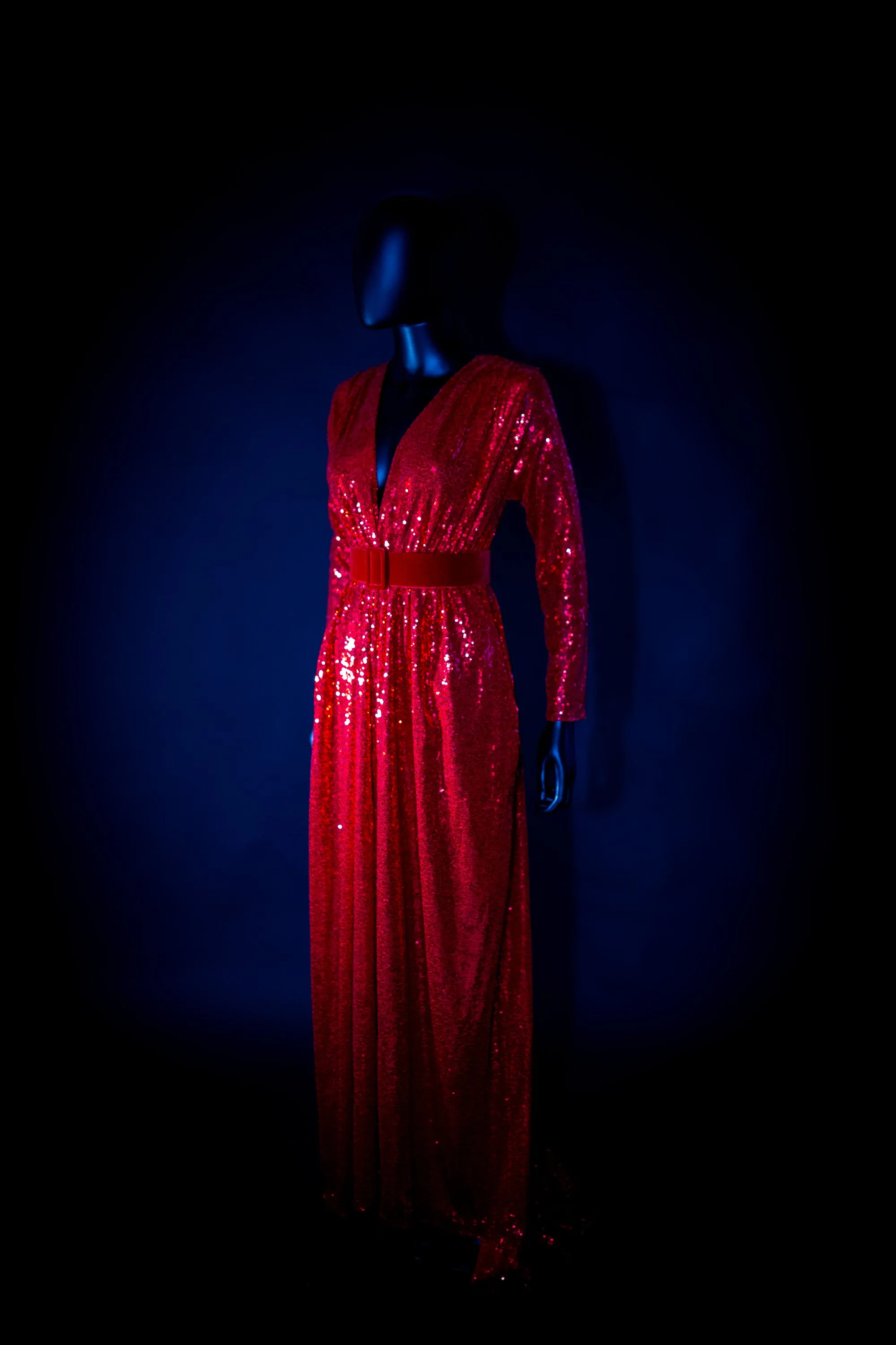 Vampess - Red Sequin Maxi Gown