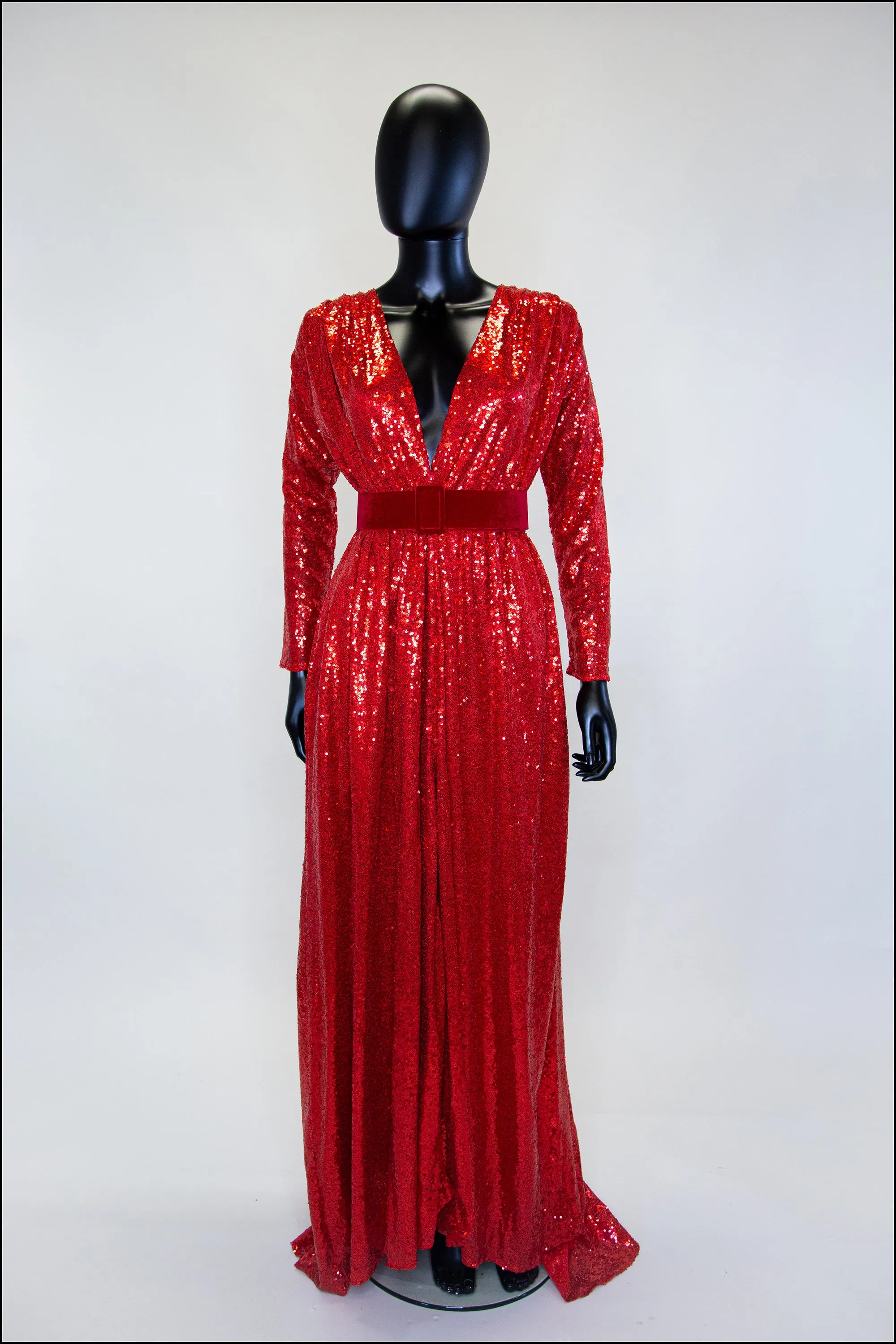 Vampess - Red Sequin Maxi Gown