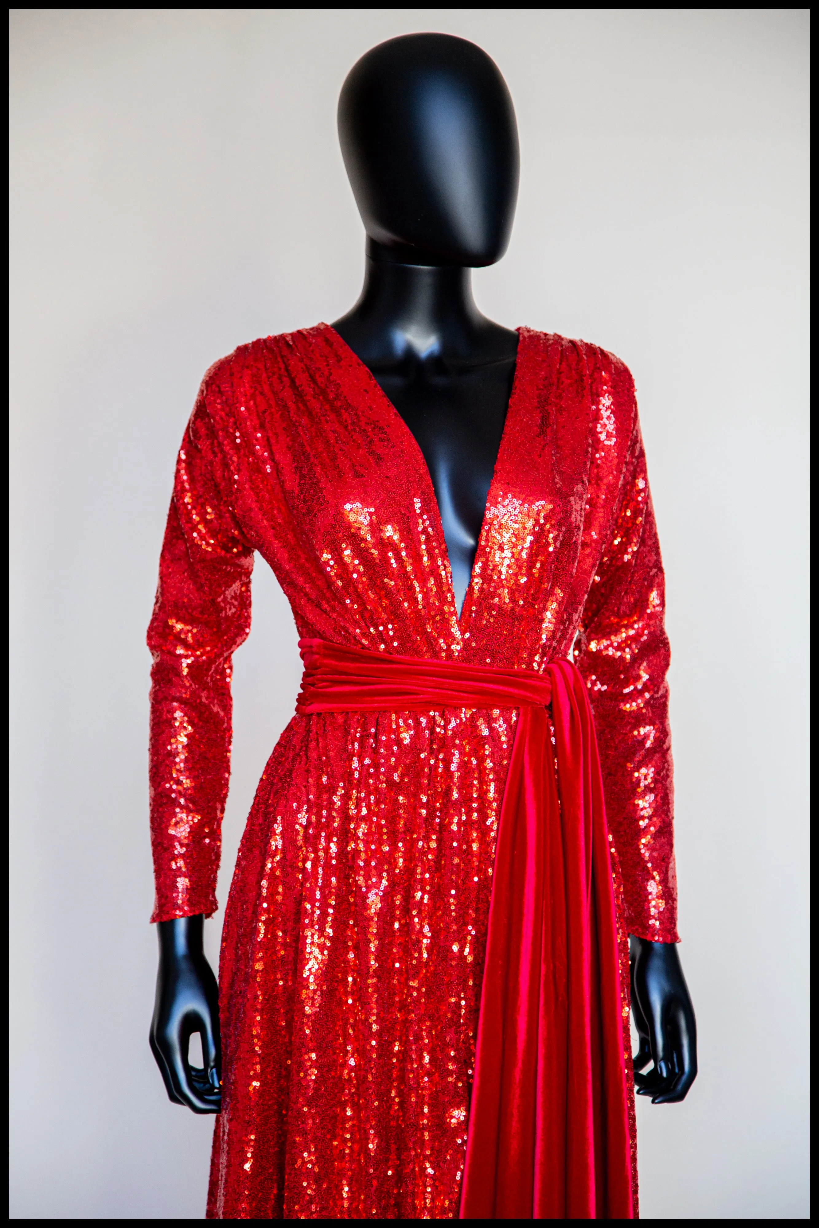 Vampess - Red Sequin Maxi Gown