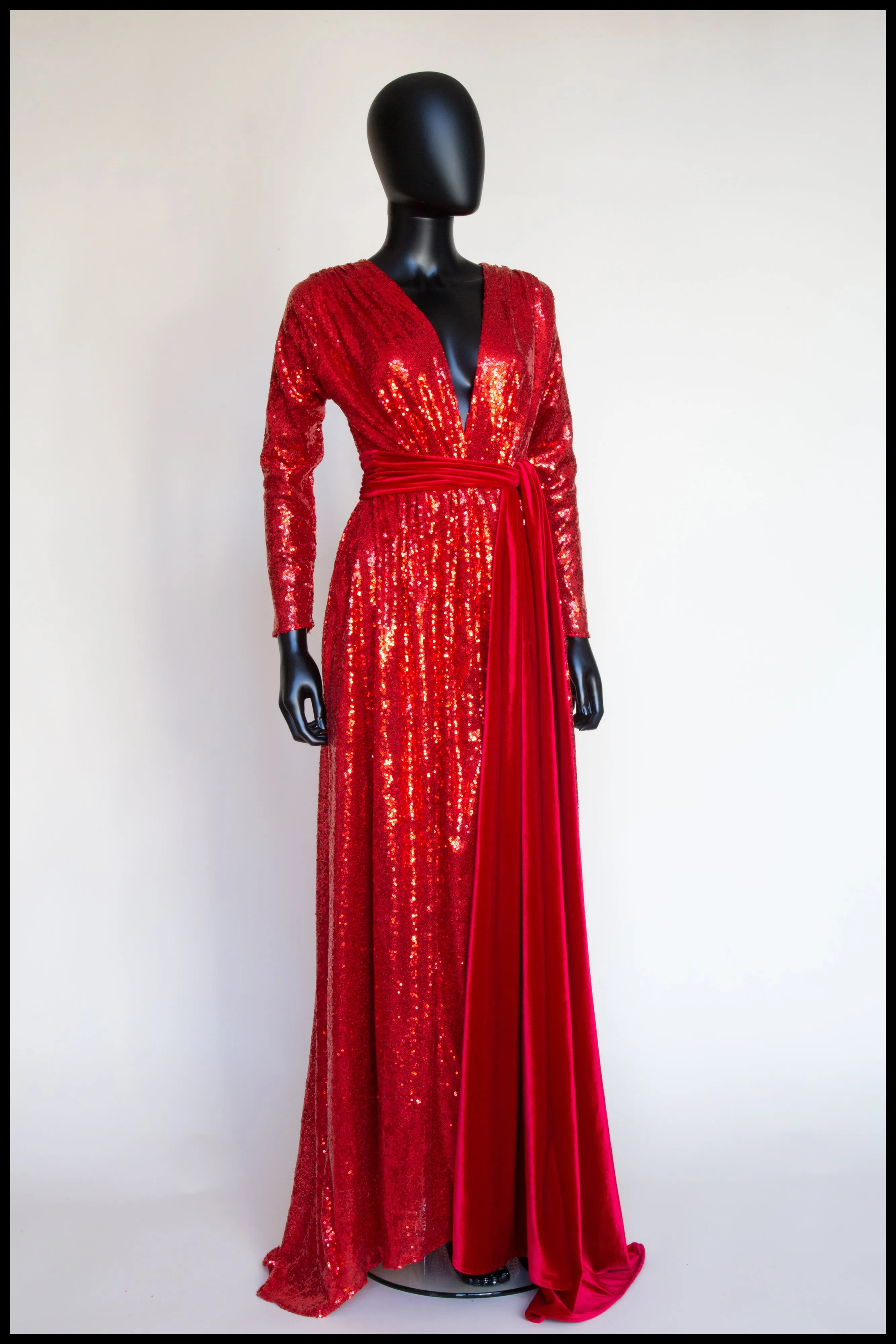 Vampess - Red Sequin Maxi Gown