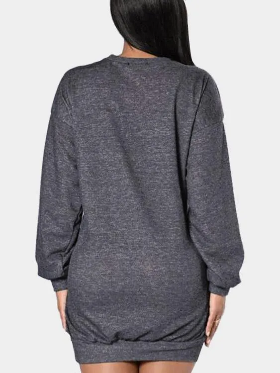 Wholesale Grey Round Neck Long Sleeve Plain Bodycon T-Shirts