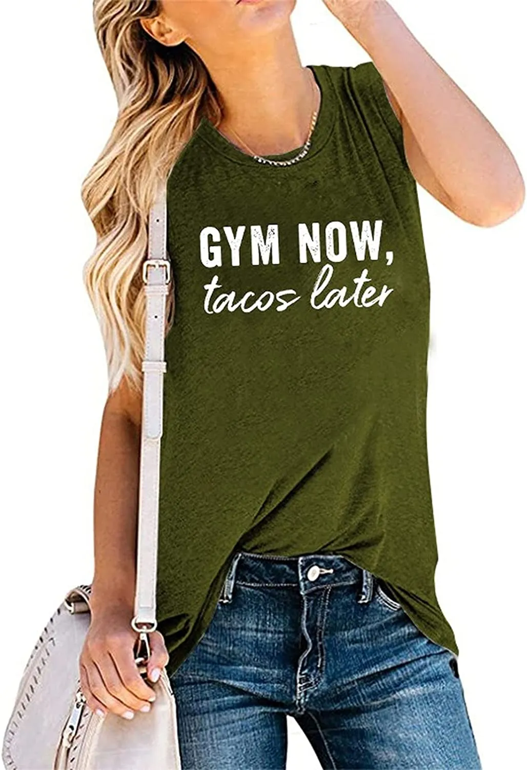 Women Gym Now Tacos Later Tank Top Funny Workout Shirt