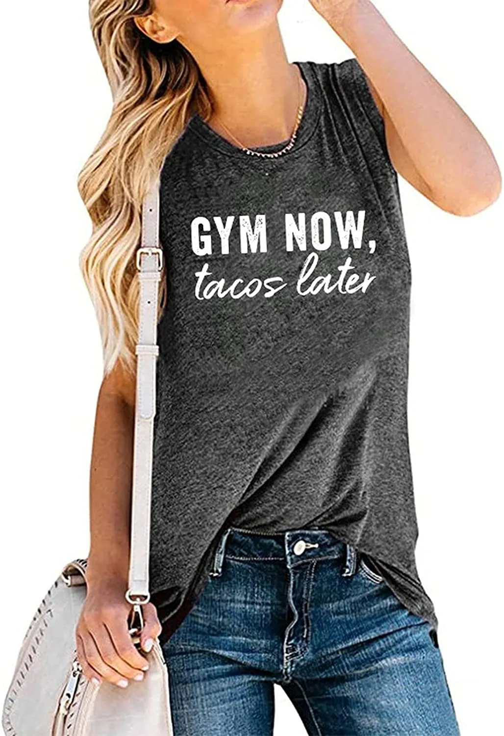 Women Gym Now Tacos Later Tank Top Funny Workout Shirt