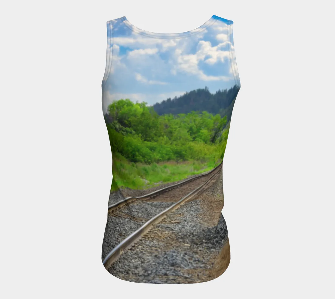 Women's All-Over Fitted Long Tank Top - Edworthy Park CPKC Tracks