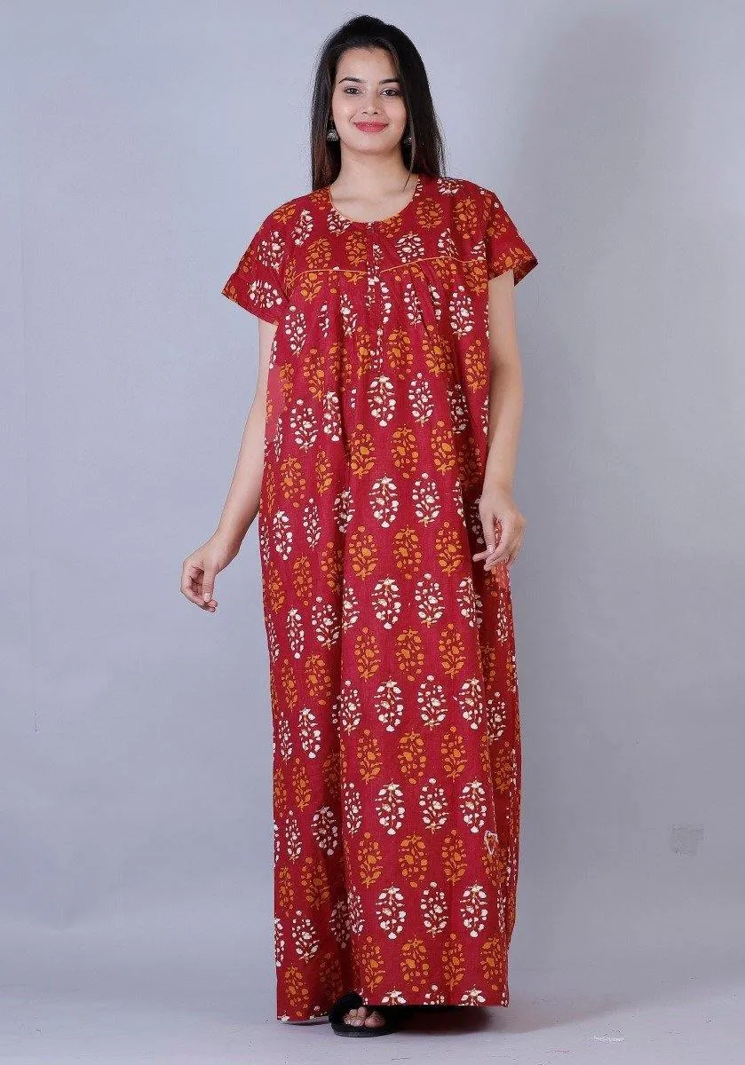 Women's Premium Cotton Printed Night Gown